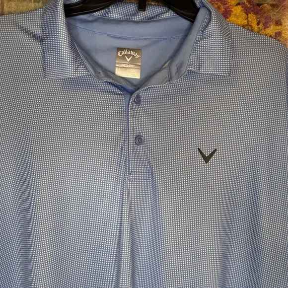 Callaway Shirt Men's Lg  Opti-Dri Geometric Performance Stretch Golf Polo - Picture 4 of 8